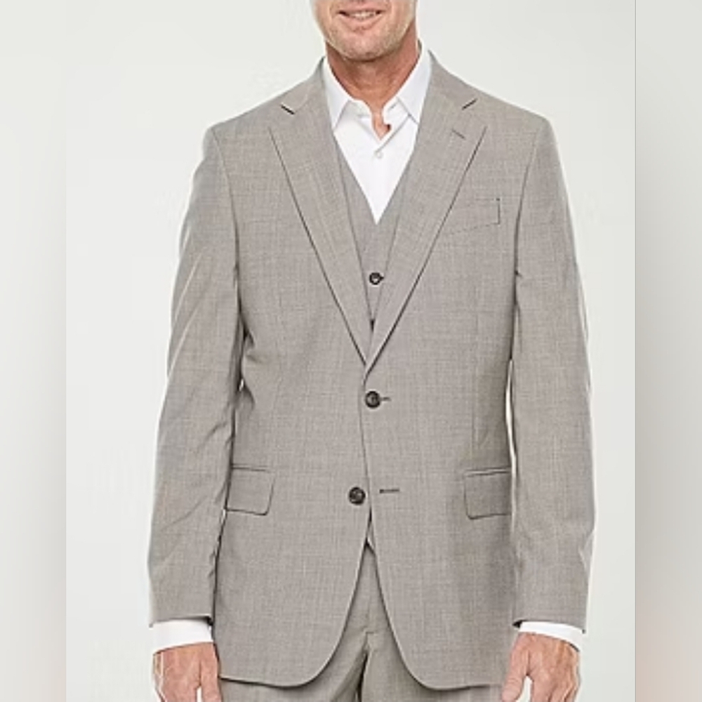 Stafford American 100% Wool Sport Coat Tan Men's Classic Fit Sz 52 Regular NWT!